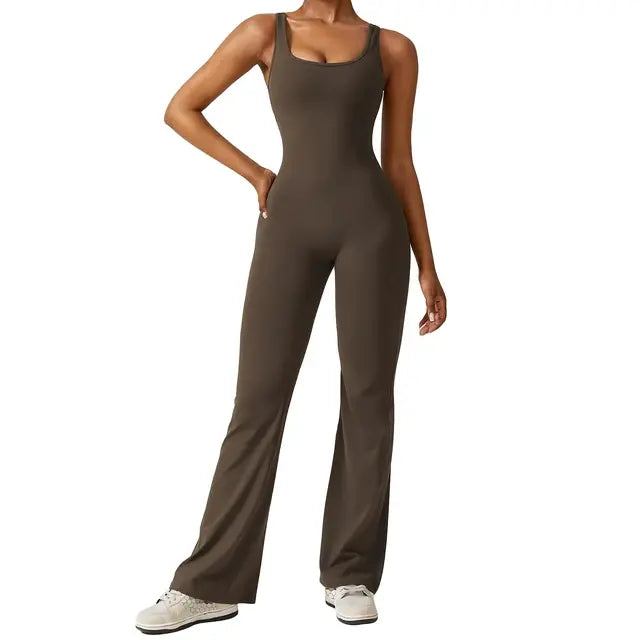 Backless Flare Pilates Bodysuit
